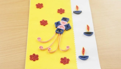 How to make Diwali Card  Handmade easy Diwali card Tutorial