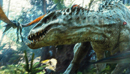 JURASSIC WORLD (2015)  INDOMINUS REX VS HELICOPTER FIGHT  ACTION CLIP
