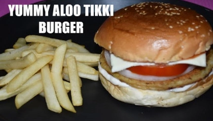 Aloo Tikki Burger Recipe  आलू टिक्की बर्गर रेसिपी  McAloo Tikki Burger Recipe