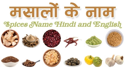 Spices Names in Hindi And English  मसालों के नाम
