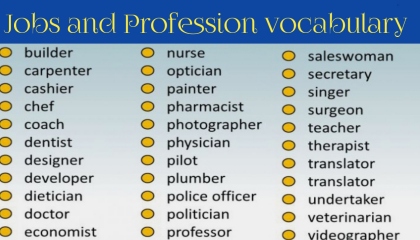 Word meaning  jobs vocabulary  English words