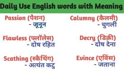 Daily Use Words  common English words with hindi meaning  English bolna seekh