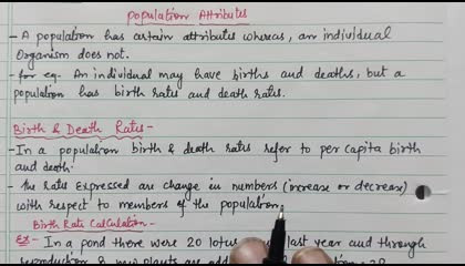 Population attributes class 12 biology