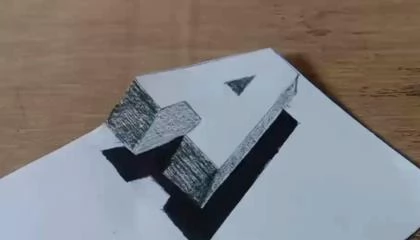 How To Drawing 3D Floating Letter "A" |Anamorphic Illusion - 3D Trick Art
