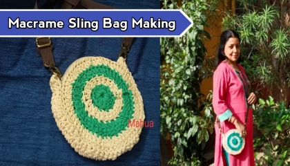 Macrame sling bag making