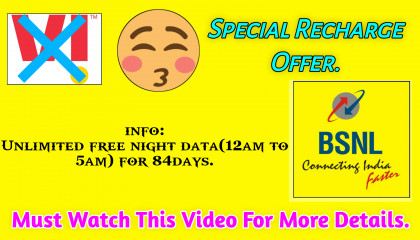 BSNL Special Recharge Plan For All User. Get Free Night Data!