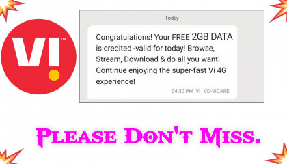 Vi All User 2GB Data For Free !! Limited Time Offer