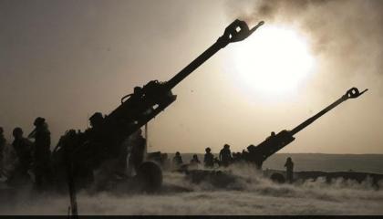 Indian Army boforce artillery gun fire breathing on Pakistan army.