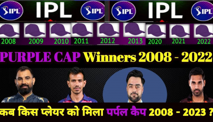 IPL Purple Cap Winners List 2008 To 2022. IPL All Seasons Purple Cap08 - 2023.