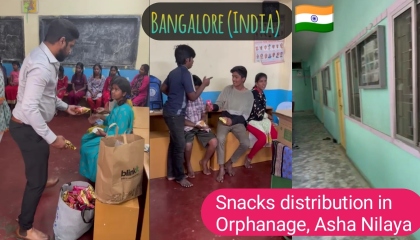 Bangalore (India) - Snacks distribution in Orphanage, Asha Nilaya
