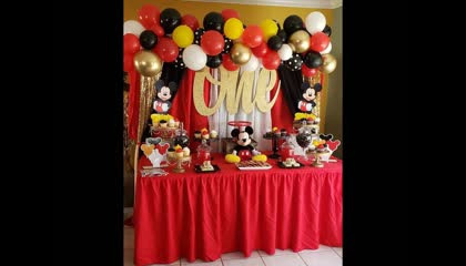 Mickey mouse theme birthday decoration ideas at home