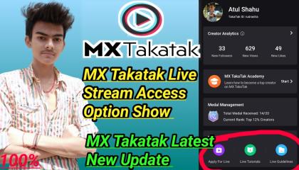 MX Takatak New Live Stream Updated  Live Stream New Updates