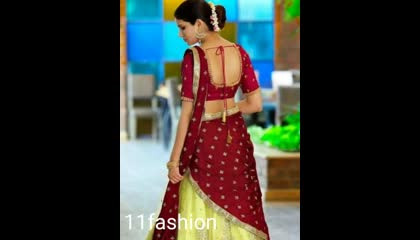 colour combinations half saree design by 11 fashion