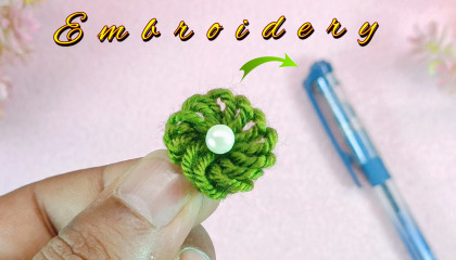 Hand Embroidery Amazing Trick - Handmade Easy Woolen Flower Making Ideas