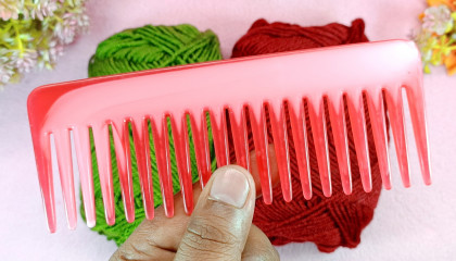 2 Amazing Hand Embroidery Woolen Flower making with Hair Comb  Easy Sewing Hack