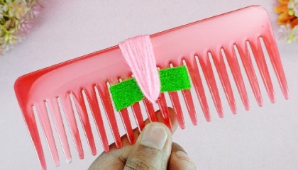 Super Easy Woolen Flower making with Hair Comb  Easy Hand Embroidery Flower