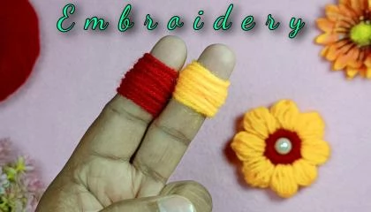 Woolen - Hand Embroidery Amazing Trick - Sewing Hack