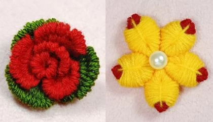 Best Woolen Embroidery Flower - DiY Woolen Flower - No Crochet Handmade Flower