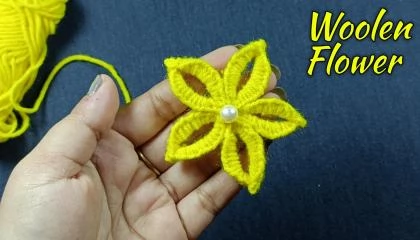 Amazing Trick with Finger - Super Easy Woolen Flower Making Ideas -  Embroidery