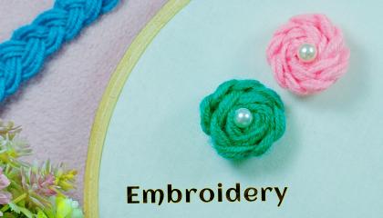 Super Easy Woolen Flower Making for Beginners - Hand Embroidery Amazing Trick