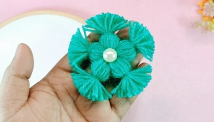 Woolen Flower Making - Amazing Hand Embroidery Designs - Sewing Tips and Trick