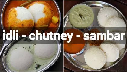 idli with idli chutney & idli sambar recipe  south indian breakfast with idli,
