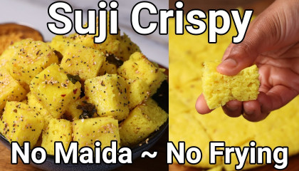 Sooji Crispy Bites Snacks - No Maida & No Frying Healthy Breakfast Recipe Sooji