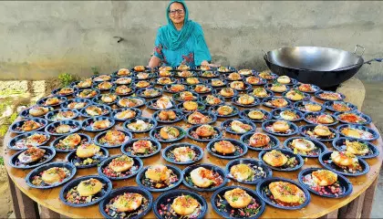 RAJ KACHORI PUNJABI STYLE  INDIAN STREET FOOD  KACHORI RECIPE  VILLAGE FOOD