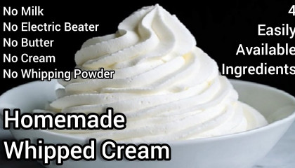 Homemade Whipped cream for cake decoration  Cake cream recipe Cake cream making