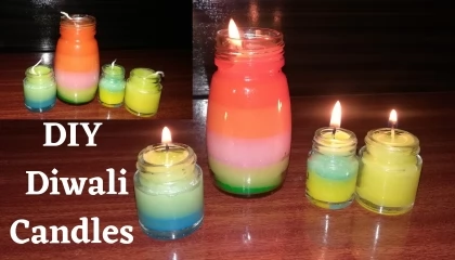 How to make candle using acrylic paint bottles