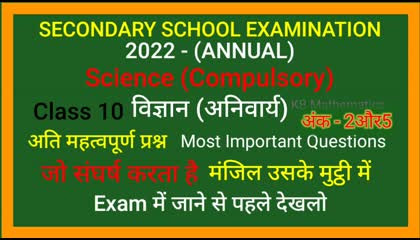 Class 10 Science Important Questions 2022  Science Important Question Class 10