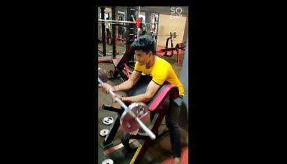 biceps exercise with Ez bar, cap_fatness workout video.