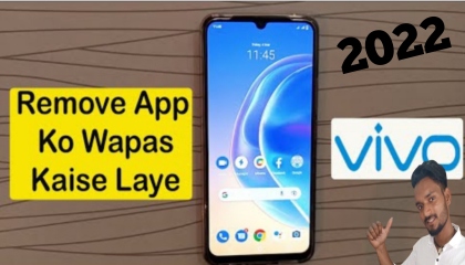 Vivo y20 Remove App ko Wapas Kaise Laye  How To Get The Remove App Vivo