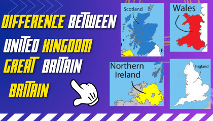 Difference Between United Kingdom(UK), Great Britain(GB), Britain. short UK G
