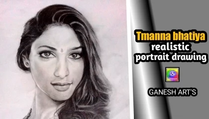 Tamanna bhatia realistic pencil drawing/Portrait drawing video/Ganesh Art's