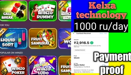 Earn money online/ 1000ru pr day Payment proof  Winzo kelxa technology