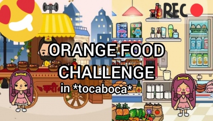 I ate only ORANGE Food in tocaboca💖