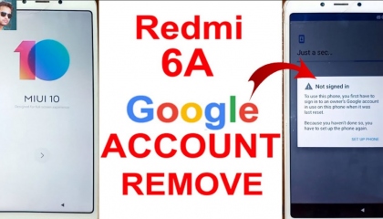 Redmi 6A Mi Account Remove - Redmi 6A Not signed in