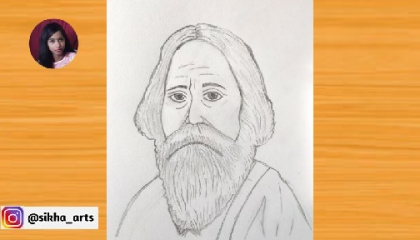 Rabindranath Tagore drawing || Sketch drawing || Creative Art