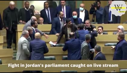 Jordan MPs Trade Punches During Heated Parliament Session  Jordan Parliament