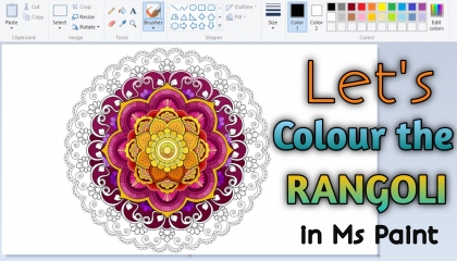 Easy Rangoli Painting Colouring in Microsoft Paint in PC