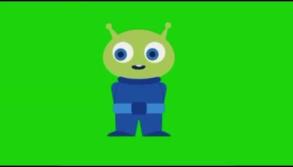 Alien shy green screen video