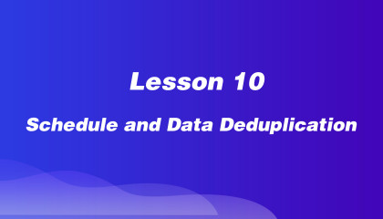 Lesson10: Schedule and Data Deduplication