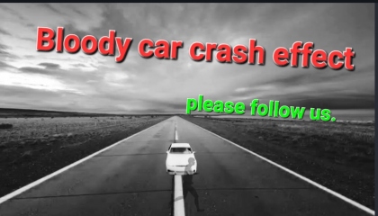ghost appear on road. car crash. animation