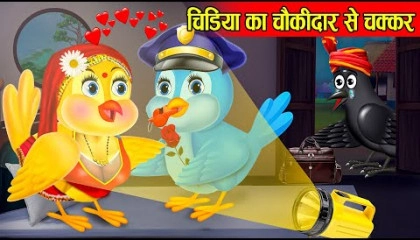 चिड़िया का चौकीदार से चक्कर-chidiya ki kahani-Chidiya Kahani- Hindi Cartoon-Tuni