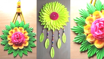 2 unique and paper Wall Hanging Crafts / Paper Craft For Home Decoration