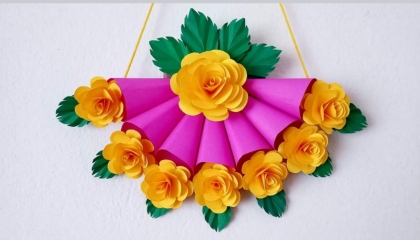 beautiful Paper Flower wall hanging decoration ideas. autoplay papercrafts