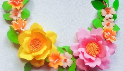 beautiful Paper Flower wall hanging decoration ideas. autoplay papercrafts