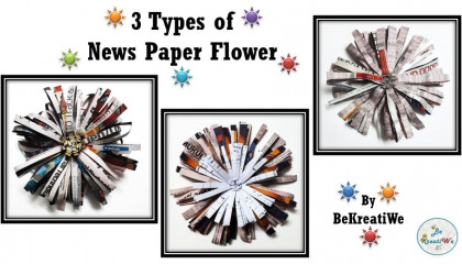 3 Types of News Paper Flower for Gift Decoration  How to make simple flower