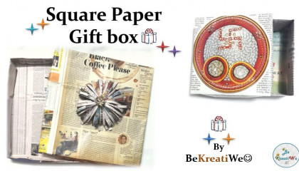 Origami Square Gift Box Tutorial - Custom Size  Gift Box making using News Pape
